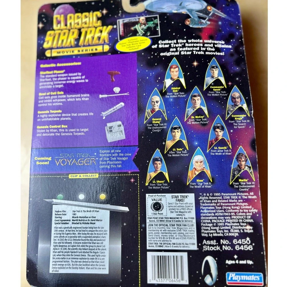 Playmates Star Trek Khan Action Figure 4.75